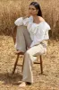 Hastings | Stone High-Waist Wide-Leg Trousers sold by Club L London