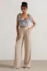 Hastings | Stone High-Waist Wide-Leg Trousers sold by Club L London