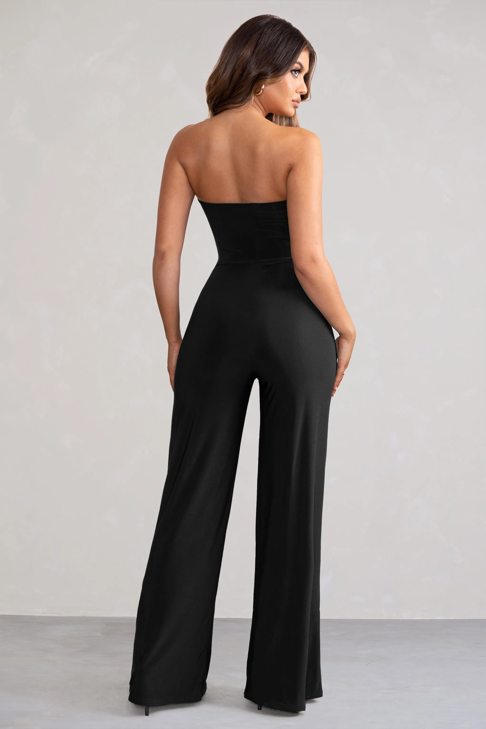 Darya | Black Bandeau Wide Leg Jumpsuit sold by Club L London product image thumbnail 2