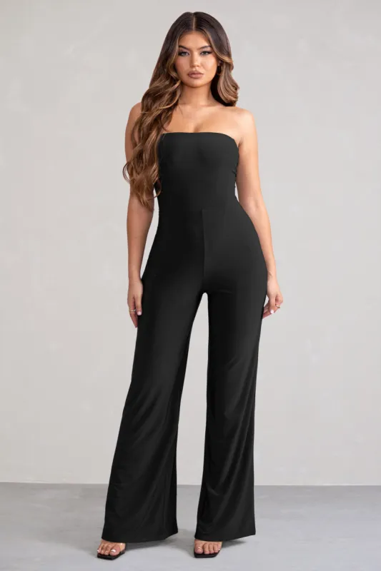 Darya | Black Bandeau Wide Leg Jumpsuit sold by Club L London