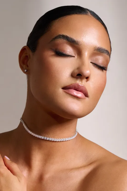 Echo | Silver Diamante Choker sold by Club L London