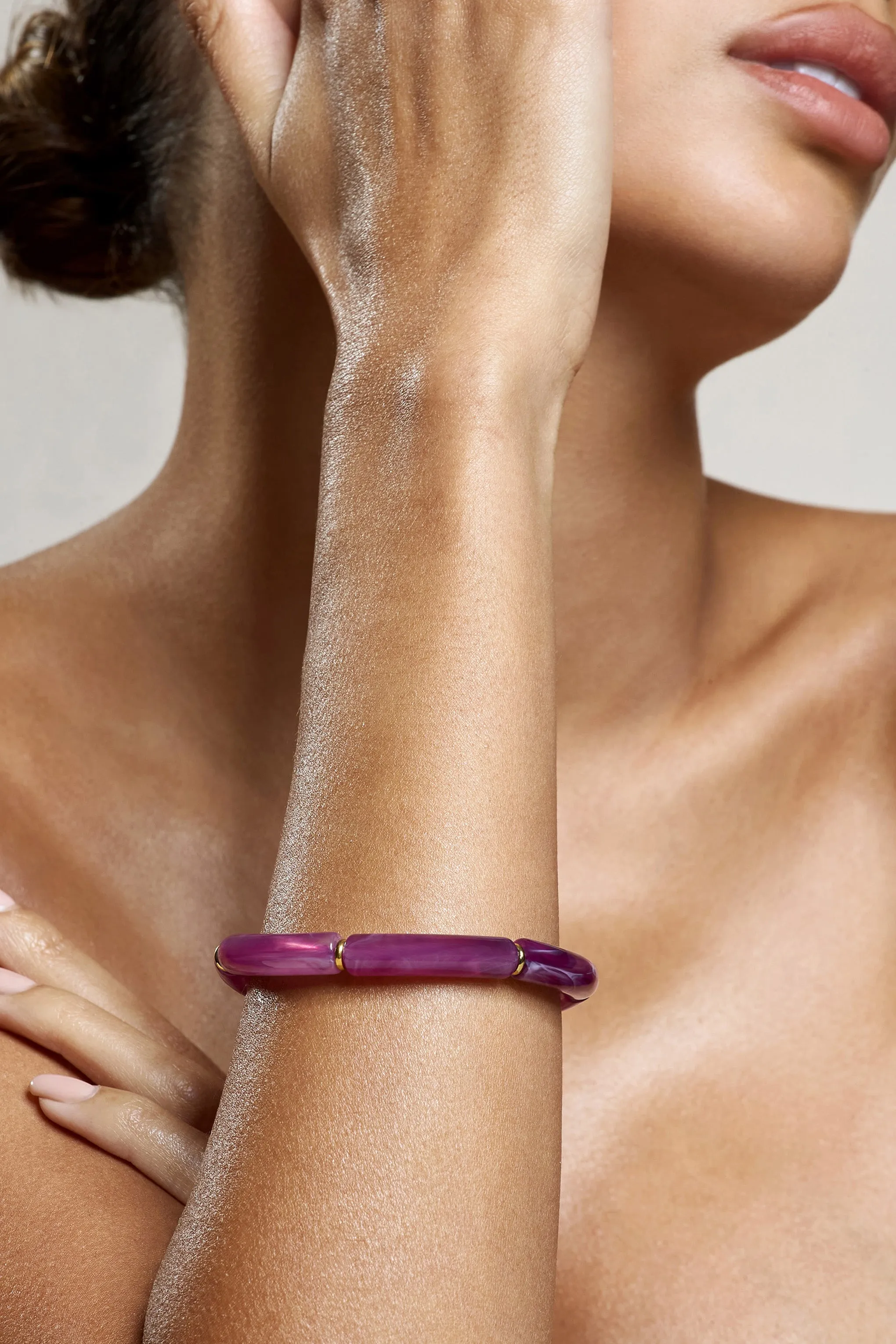 Zana | Purple Resin Bracelet sold by Club L London product image thumbnail 2