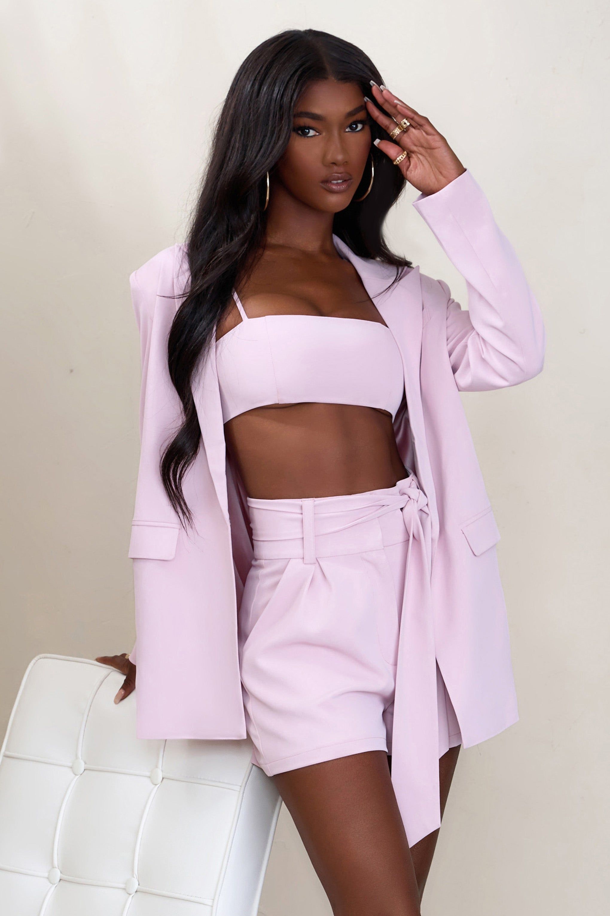 Barbie Girl | Pink Tailored Blazer sold by Club L London product image thumbnail 3