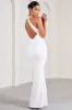 Reserved | White Sequin Lace Split Maxi Dress sold by Club L London
