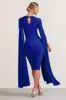 Flawless | Cobalt Blue Square Neck Midi Dress With Cape Sleeves sold by Club L London