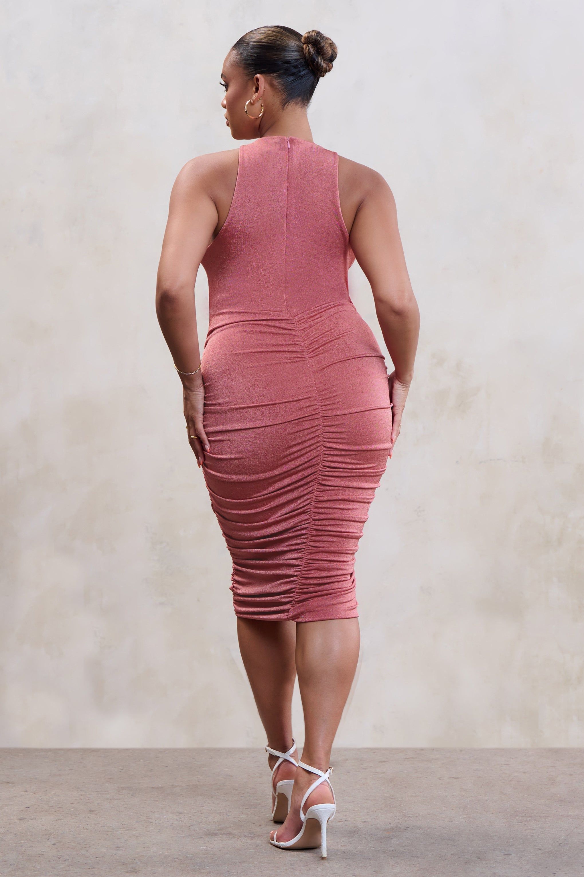 Perfect Day | Plus Nude Twist Front Midi Dress sold by Club L London product image thumbnail 2