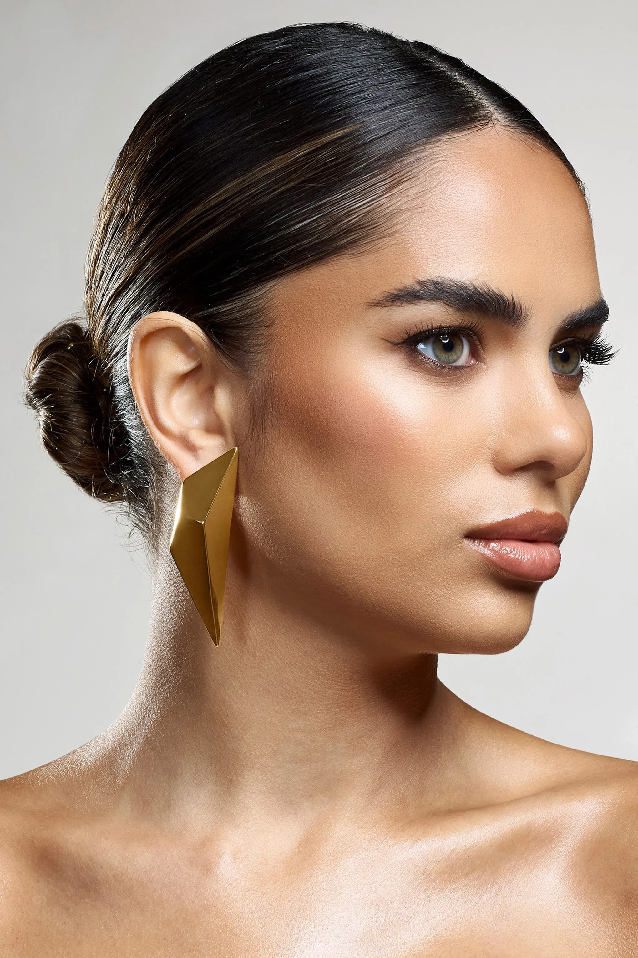 Encounter | Gold Abstract Statement Earrings sold by Club L London product image thumbnail 2
