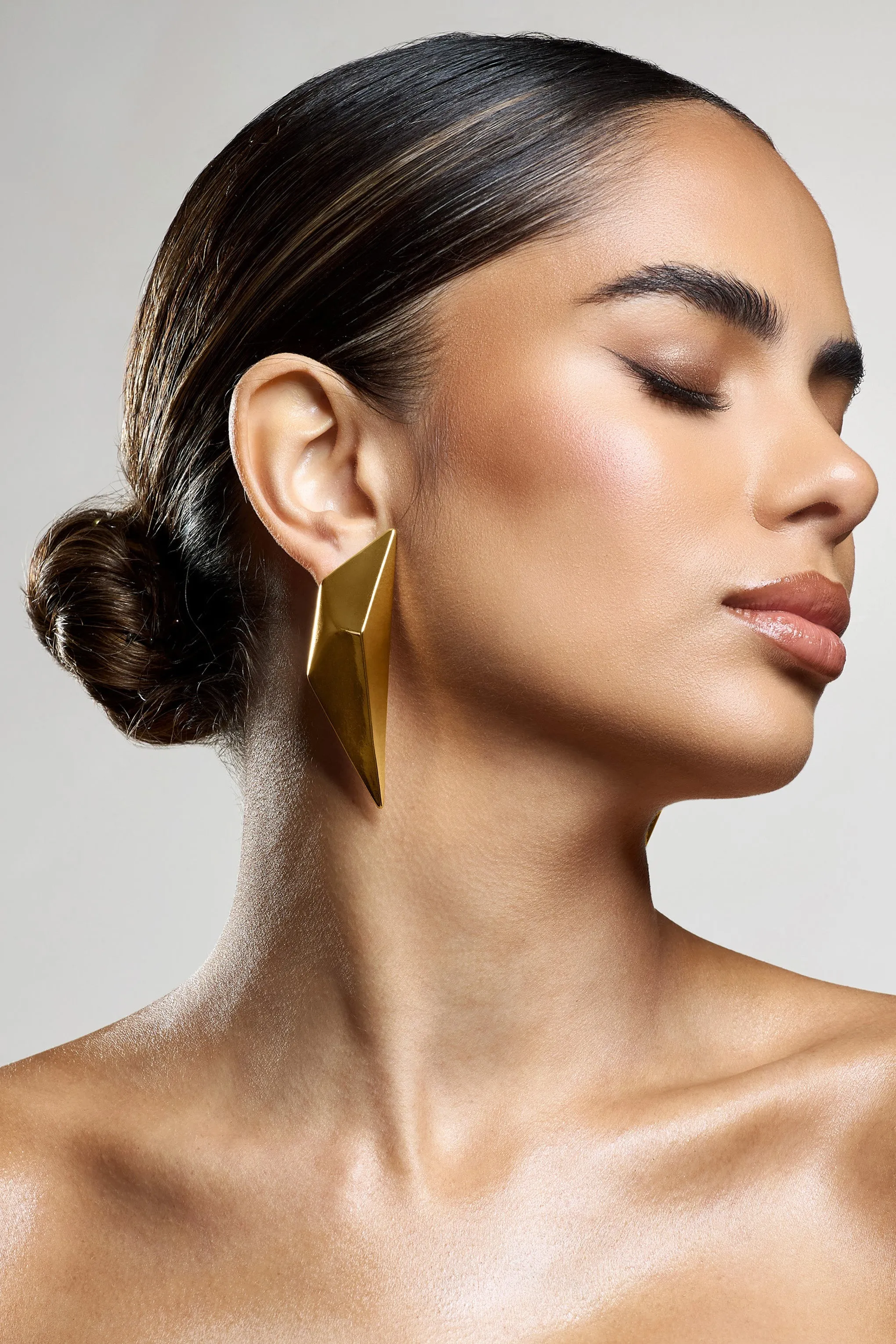 Encounter | Gold Abstract Statement Earrings sold by Club L London