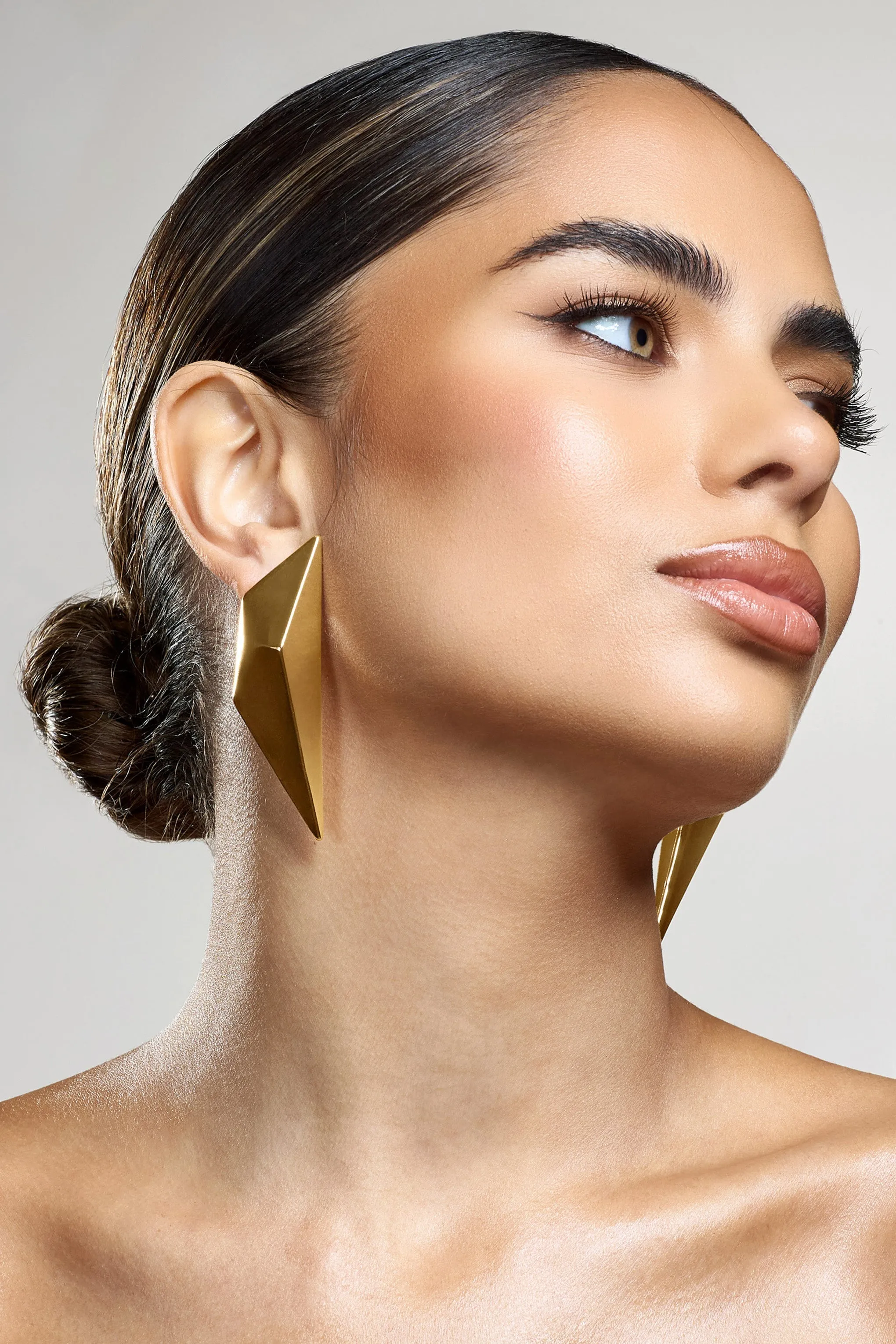 Encounter | Gold Abstract Statement Earrings sold by Club L London product image thumbnail 3