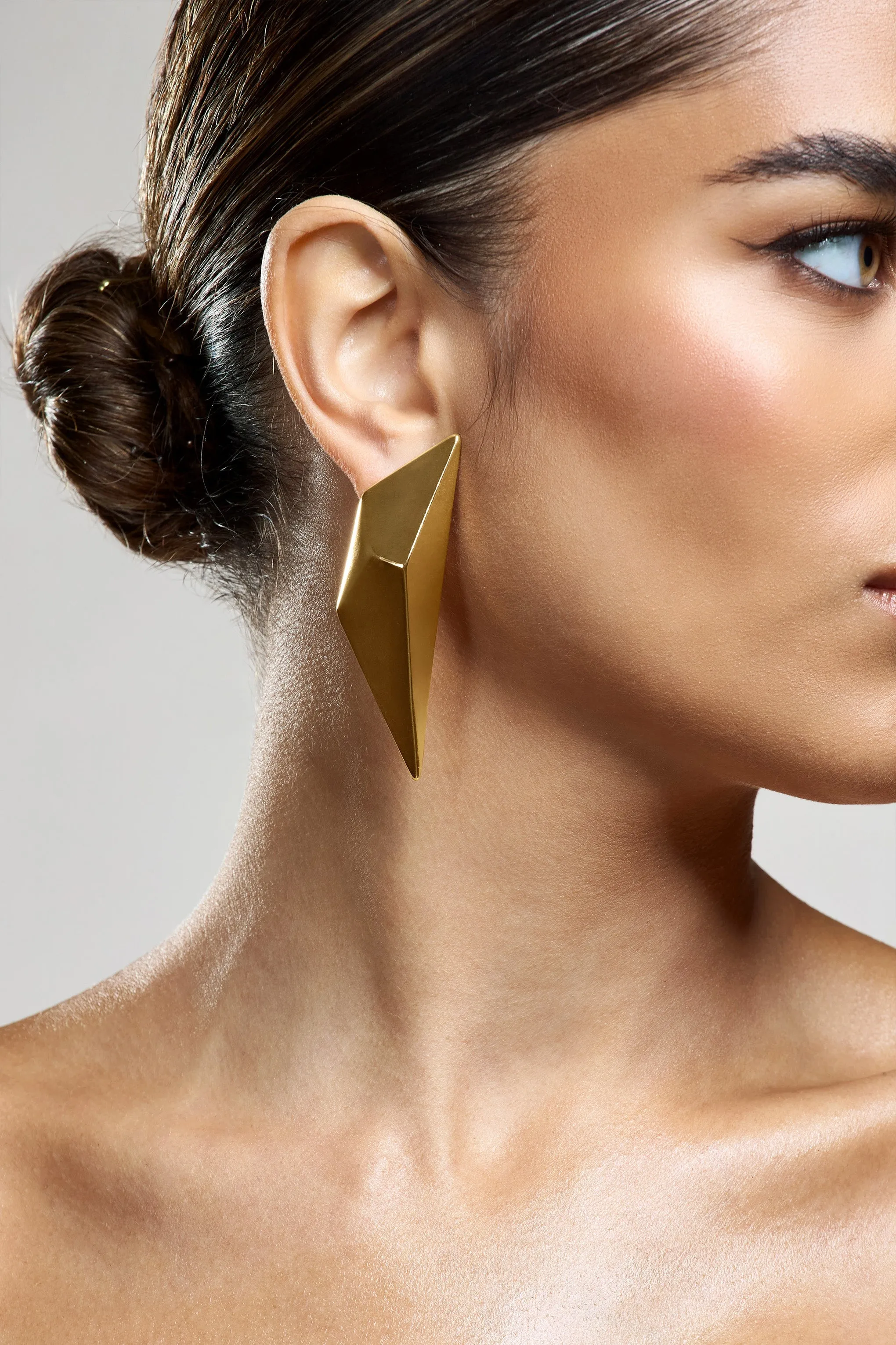 Encounter | Gold Abstract Statement Earrings sold by Club L London product image thumbnail 4