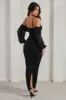 Announcement | Black Bardot Mesh Ruched Maxi Dress sold by Club L London