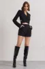 Madison | Black Plunge Tie Waist Tailored Playsuit sold by Club L London