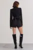 Madison | Black Plunge Tie Waist Tailored Playsuit sold by Club L London