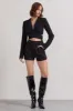 Madison | Black Plunge Tie Waist Tailored Playsuit sold by Club L London