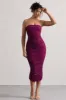 Astro | Dark Pink Embellished Bandeau Midi Dress sold by Club L London