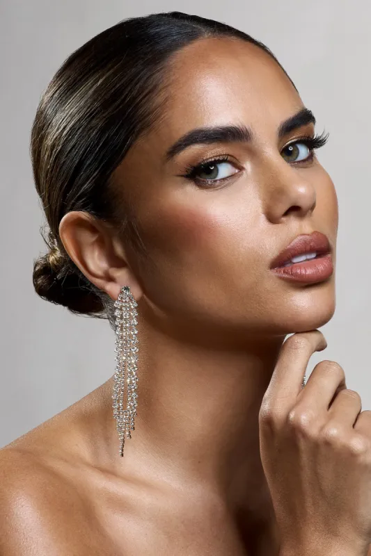 Larima | Gold Diamante Dangle Earrings sold by Club L London