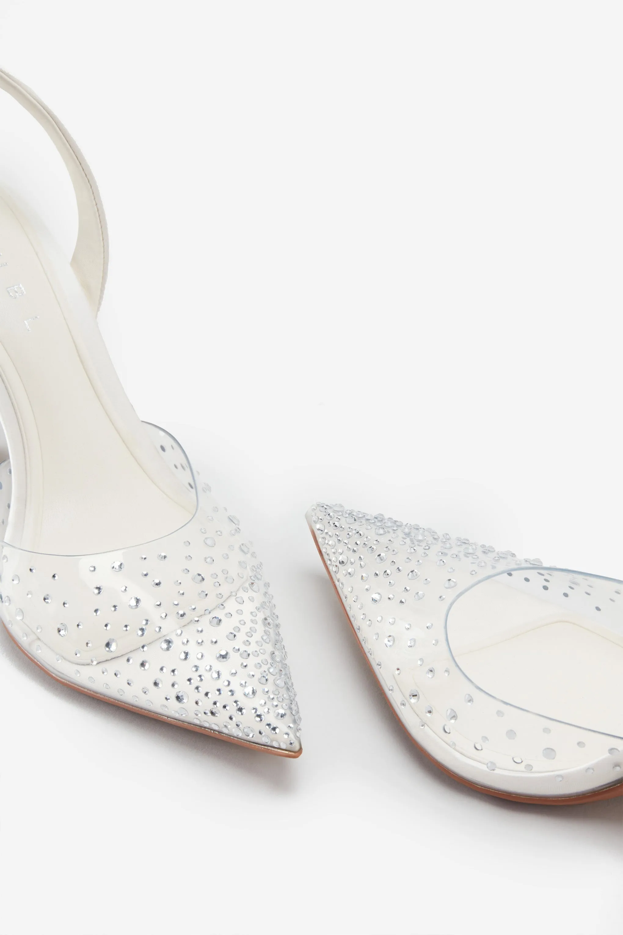 Covergirl | Ivory Diamante Sling Back Pointed Heels sold by Club L London product image thumbnail 3