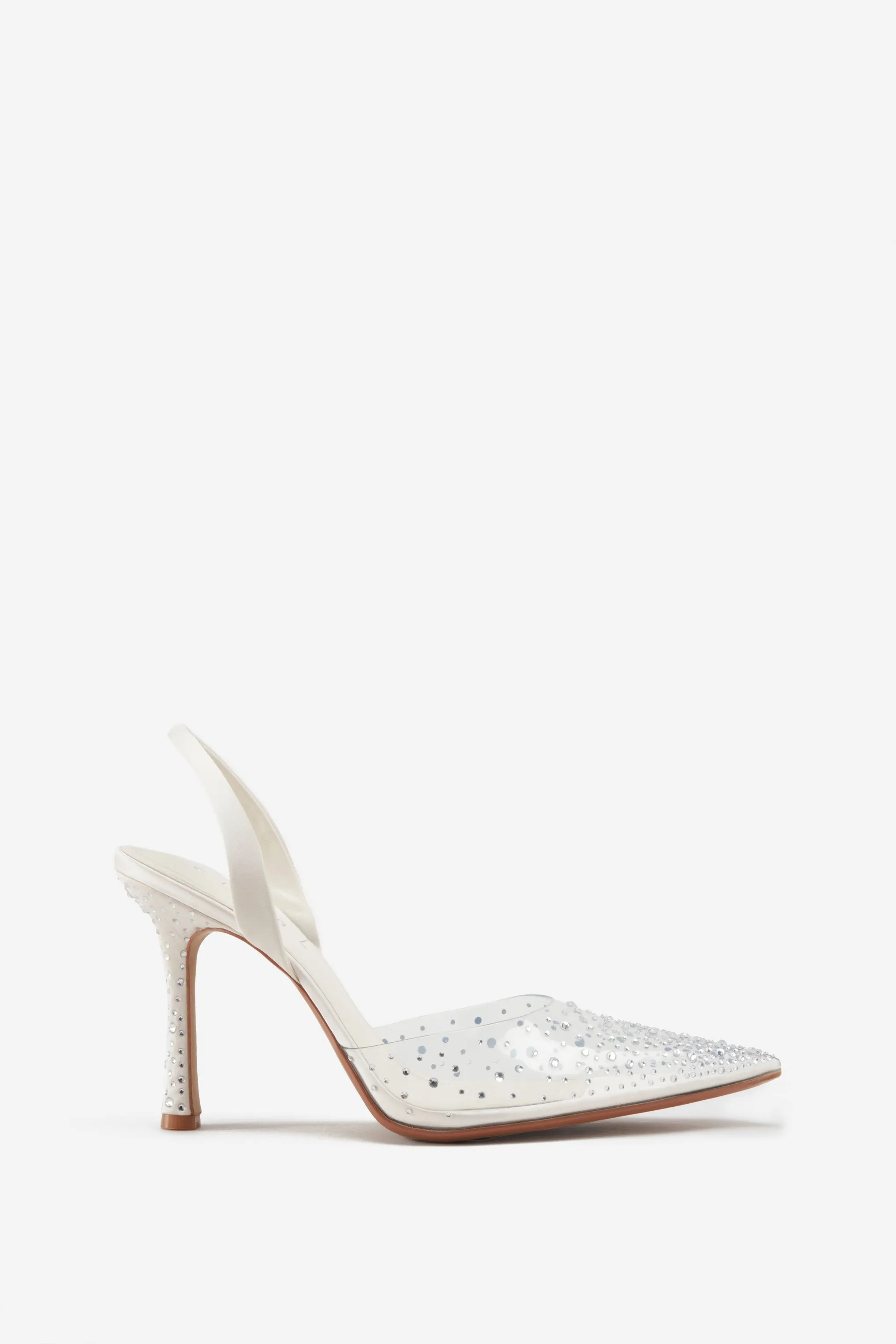 Covergirl | Ivory Diamante Sling Back Pointed Heels sold by Club L London product image thumbnail 2