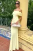 Cloe | Yellow Bardot Maxi Dress sold by Club L London