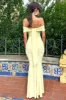 Cloe | Yellow Bardot Maxi Dress sold by Club L London