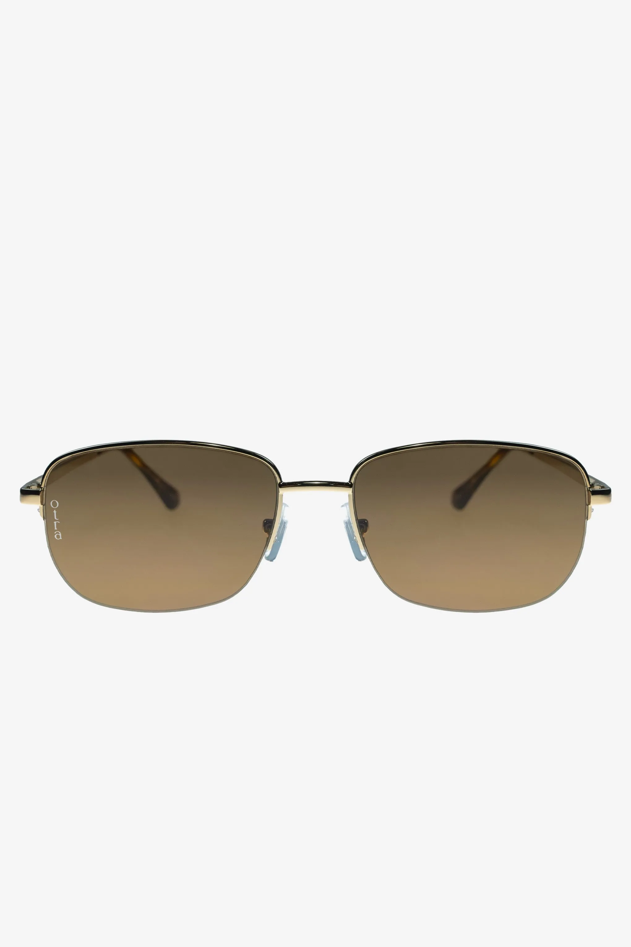 Junior | Otra Gold Small Rectangular Vintage Style Sunglasses sold by Club L London product image thumbnail 2