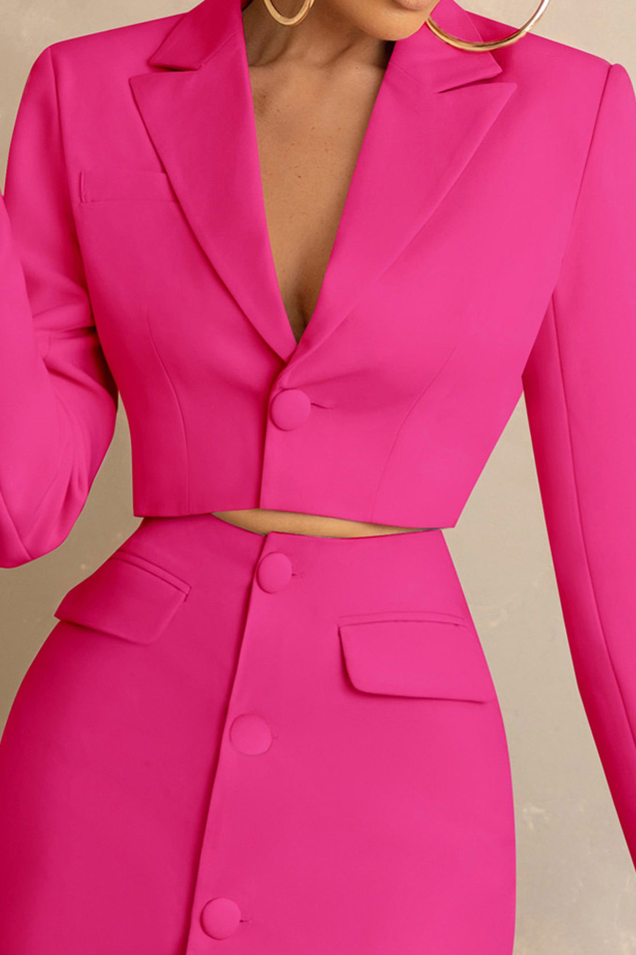 Investment | Hot Pink Crop Blazer sold by Club L London product image thumbnail 3