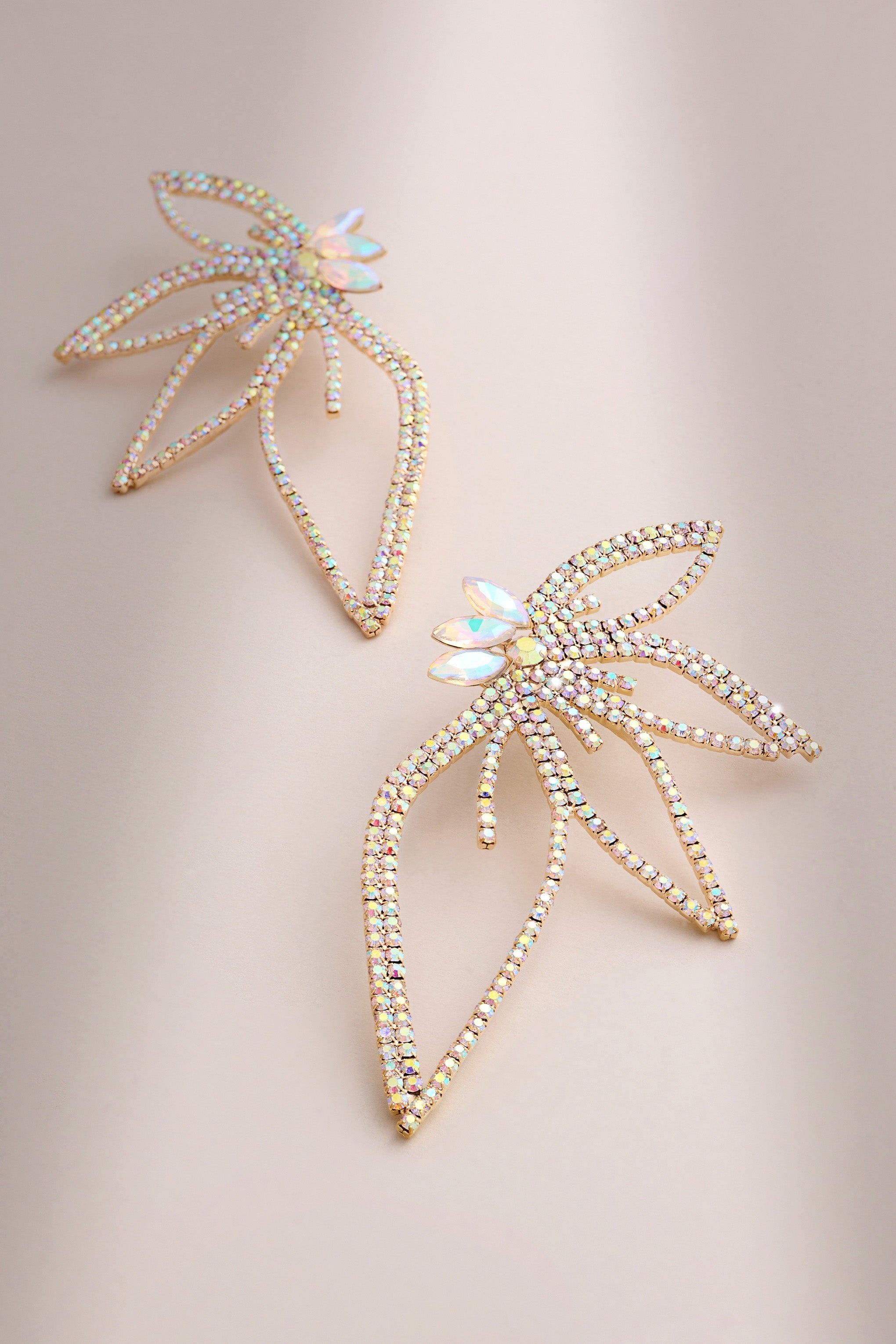 Lucie | Gold Statement Diamante Earrings sold by Club L London product image thumbnail 3