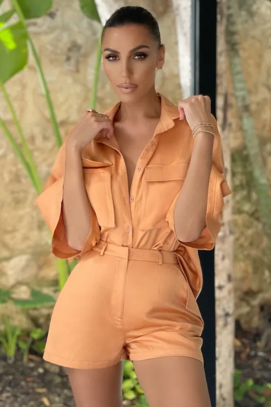 Persistence | Apricot Tailored Shorts sold by Club L London