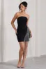 Upon A Star | Black Bandeau Diamante Fringe Mini Dress sold by Club L London