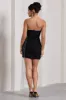 Upon A Star | Black Bandeau Diamante Fringe Mini Dress sold by Club L London