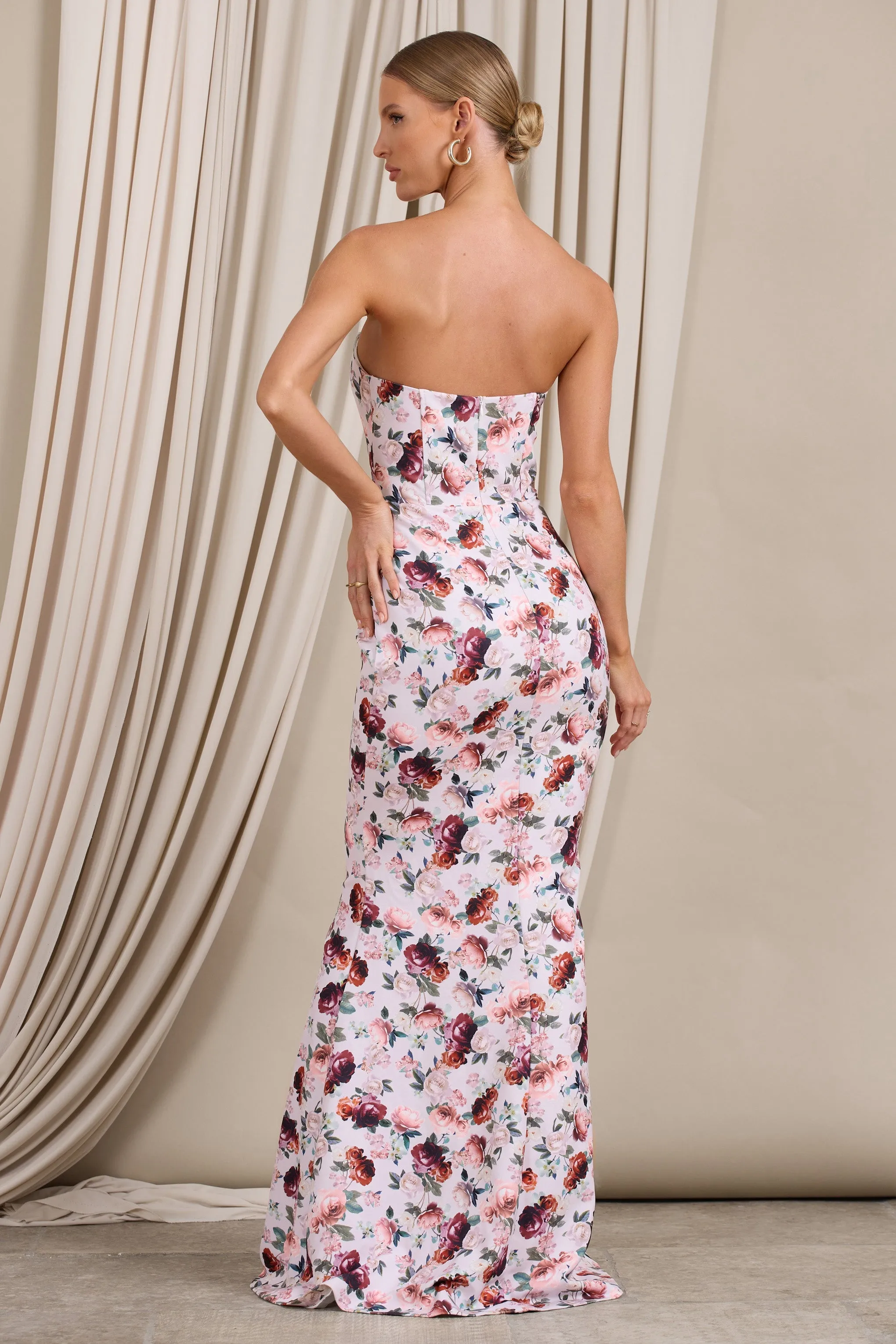 Blenheim | White Floral Corset Bodycon Maxi Dress sold by Club L London product image thumbnail 2