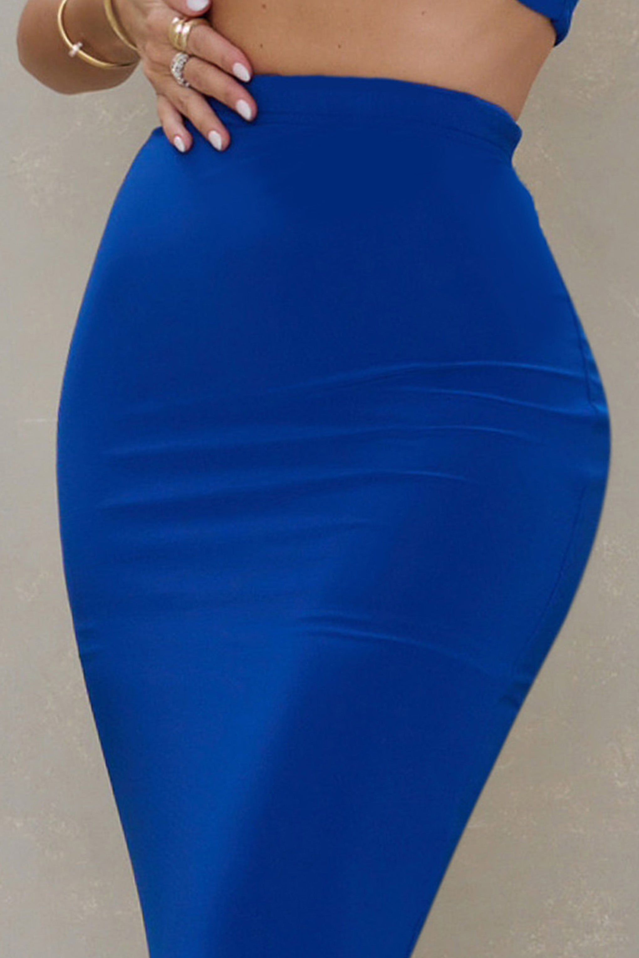 Elevate | Cobalt Blue Midi Skirt sold by Club L London product image thumbnail 3