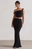 Neve | Black Gathered Maxi Skirt sold by Club L London