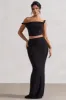 Neve | Black Gathered Maxi Skirt sold by Club L London