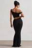 Neve | Black Gathered Maxi Skirt sold by Club L London