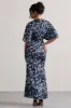 Elidy | Animal Print Ruched Flutter-Sleeve Cut-Out Maxi Dress sold by Club L London