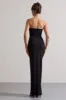 Cailin | Black Strapless Split Maxi Dress sold by Club L London