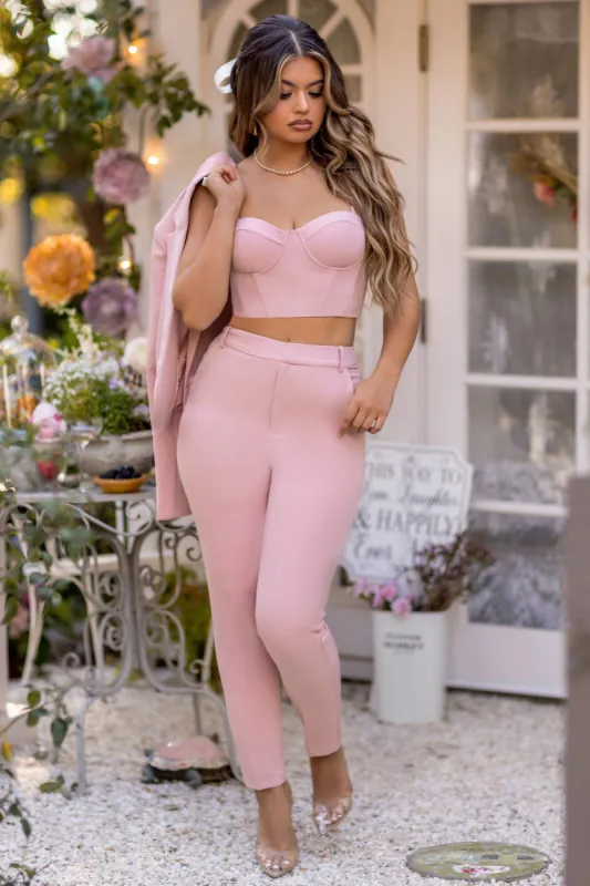 My Desire | Pink Tailored Cigarette Trousers sold by Club L London