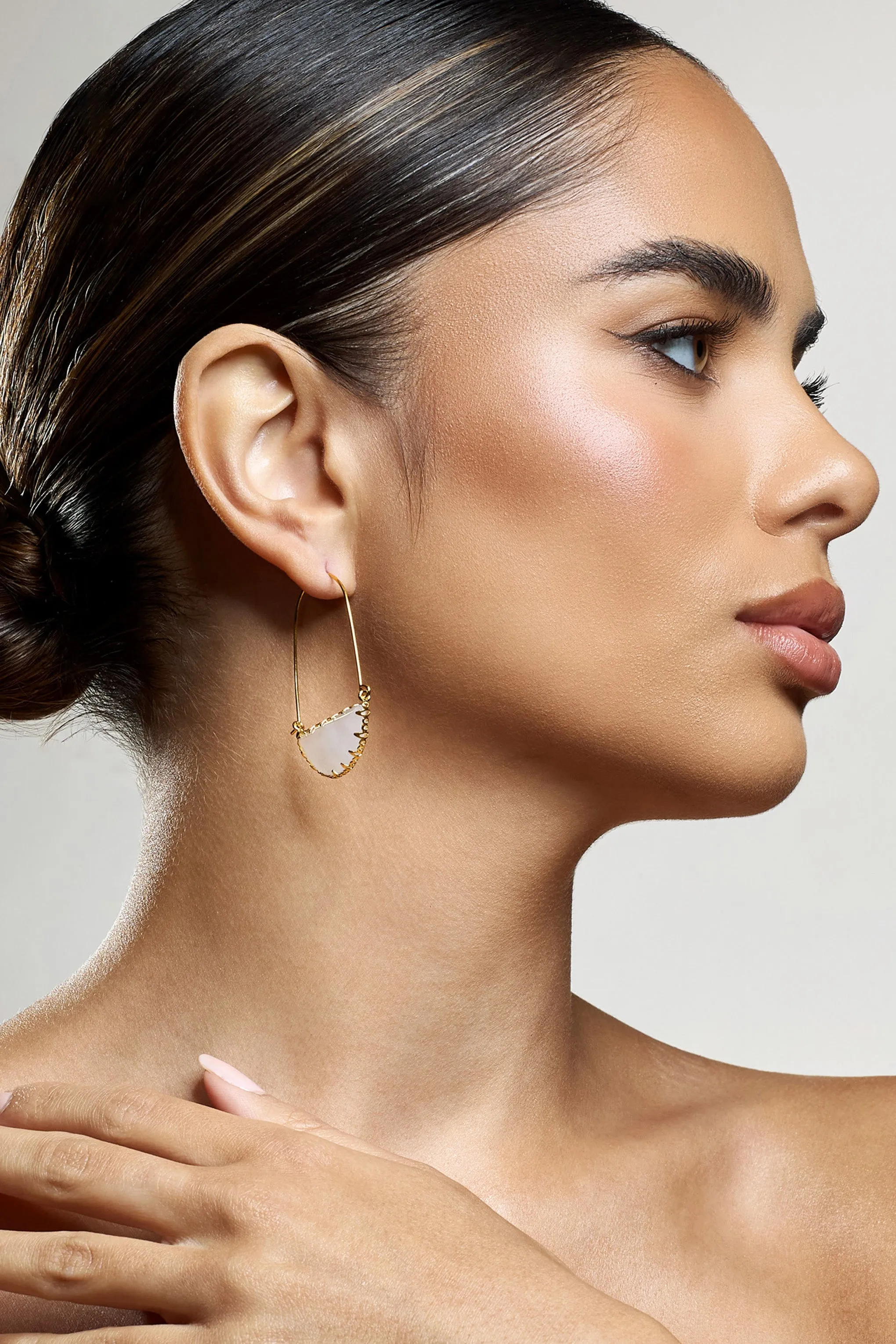 Hettie | Clear Crystal Statement Earrings sold by Club L London
