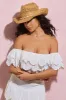 Overseas | Tan Straw Beaded Sun Hat sold by Club L London