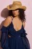 Overseas | Tan Straw Beaded Sun Hat sold by Club L London
