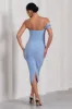Eviana | Powder Blue Bodycon Sleeveless Twist Maternity Midi Dress sold by Club L London