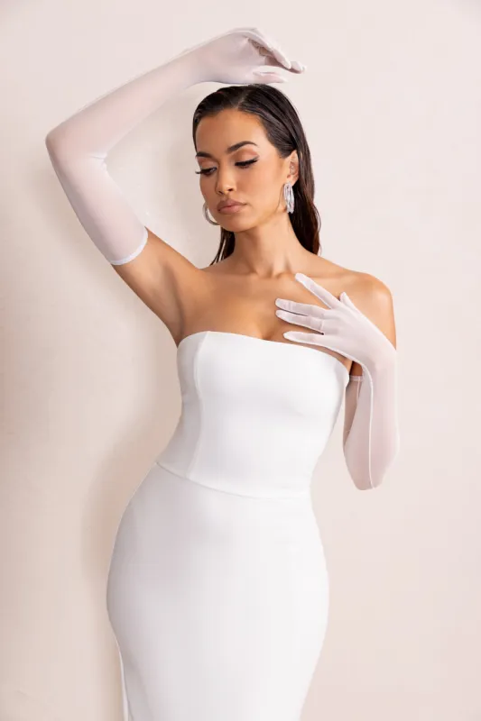 Anastasia | White Opera Gloves sold by Club L London
