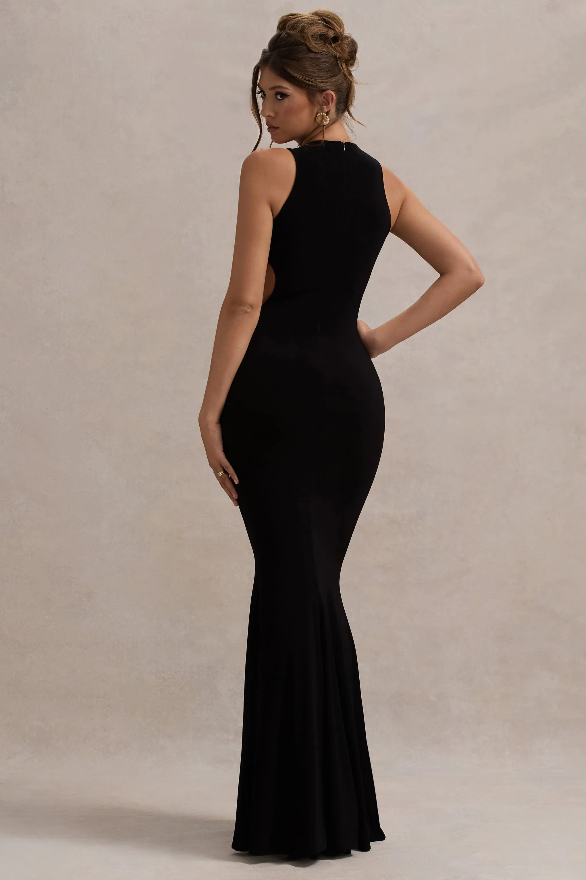 Aurelie | Black Cut-Out Maxi Dress With Bows sold by Club L London product image thumbnail 2