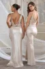 Galaxy Shimmer | Gold Bias Cut Cowl Front Maxi Dress sold by Club L London