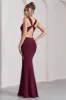Lolita | Burgundy Ruched Cowl-Neck Sleeveless Maxi Dress sold by Club L London