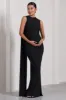 Allora | Black High-Neck Sleeveless Cape Maternity Maxi Dress sold by Club L London