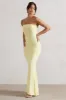 Ceremony | Lemon Bandeau  Maxi Dress sold by Club L London