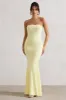 Ceremony | Lemon Bandeau  Maxi Dress sold by Club L London