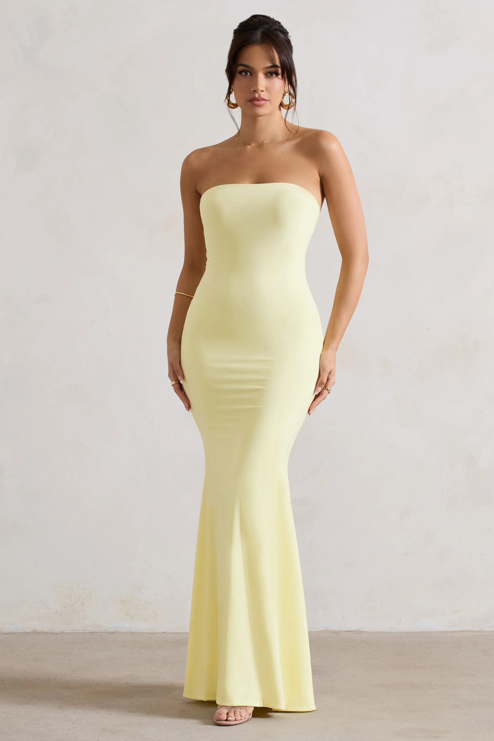 Ceremony | Lemon Bandeau Maxi Dress sold by Club L London product image thumbnail 5